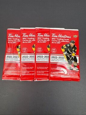 4 Tim Hortons 2022-2023 NHL Trading Cards Packs Collector’s Series